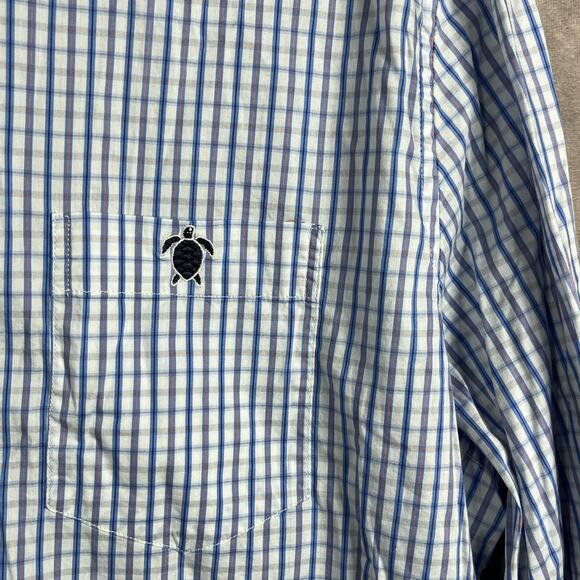 Simply Southern Shirt Mens Size XL White Blue Plaid Button Down Casual Preppy - Picture 3 of 9